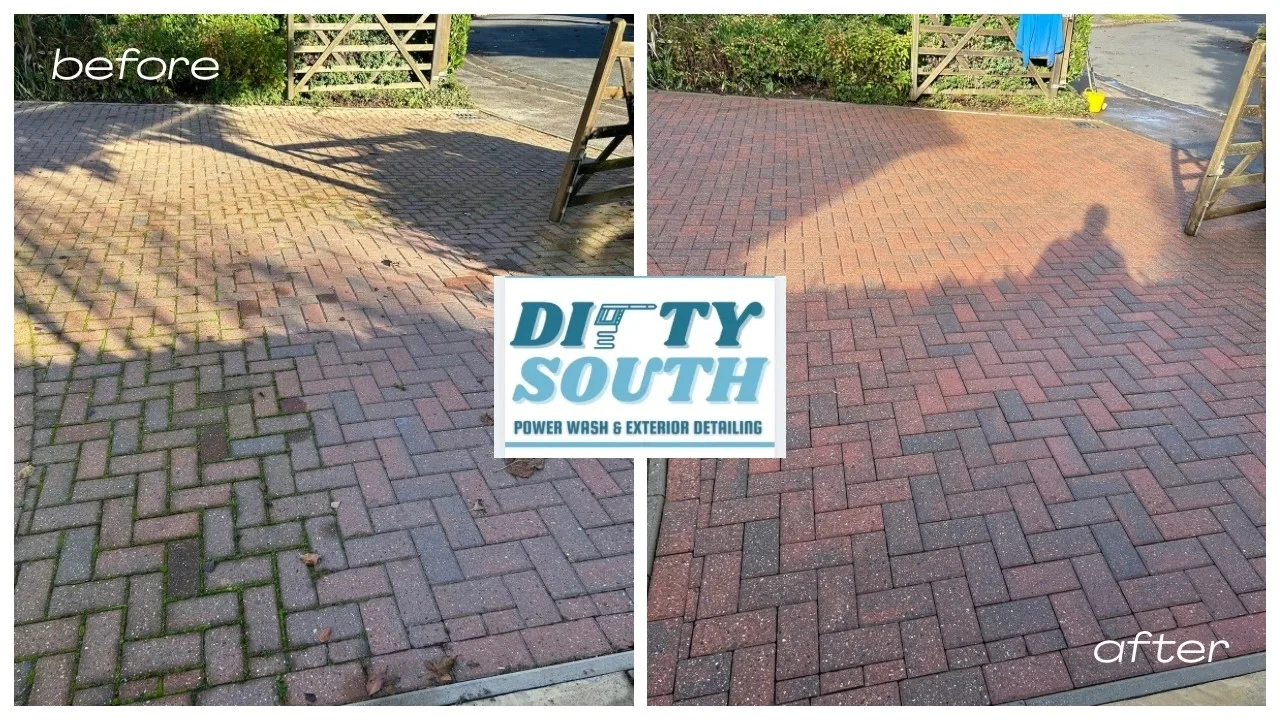 Block paving cleaned back to new