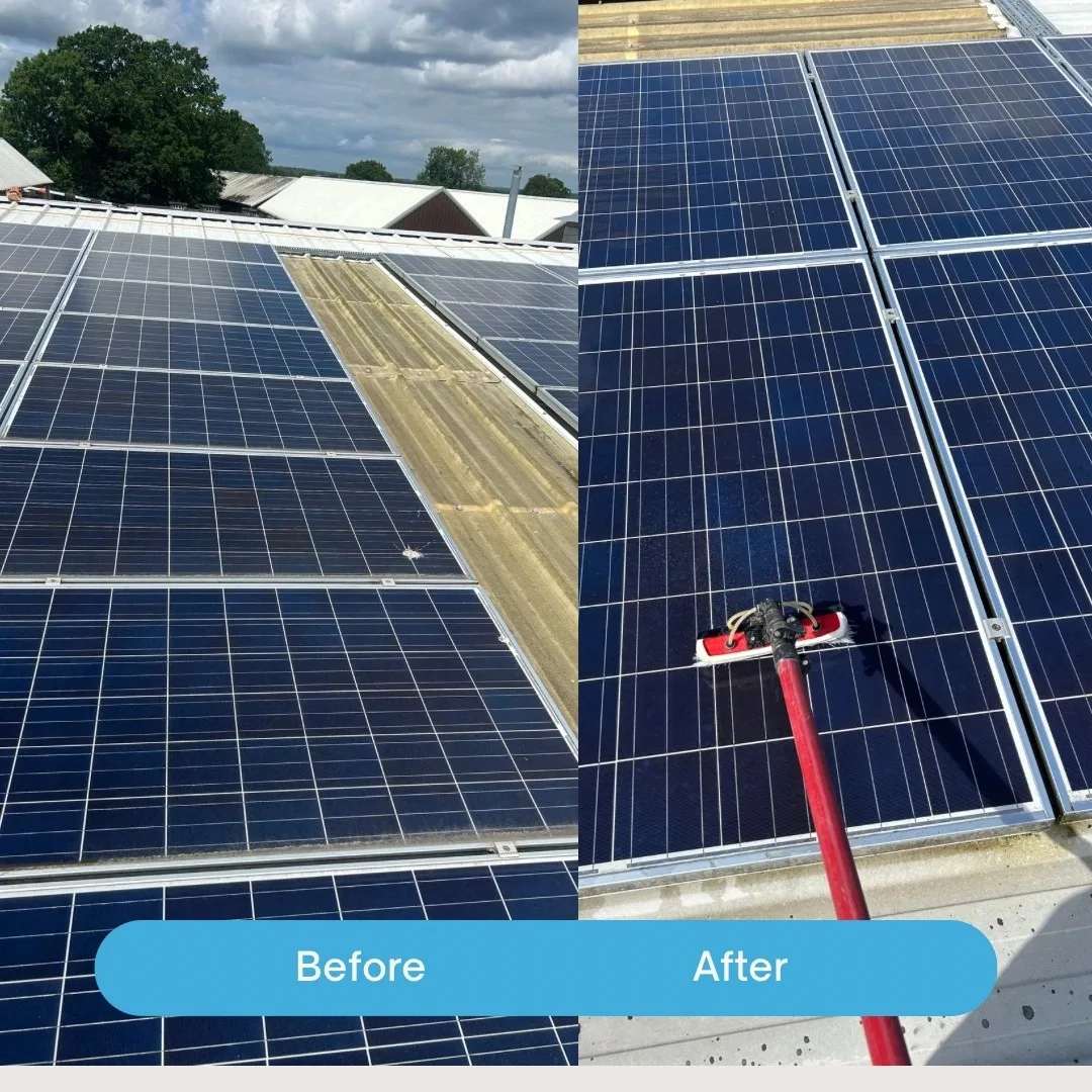 Solar panels, before and after